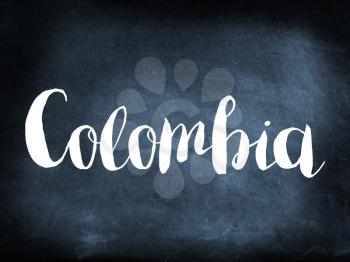 Colombia written on a blackboard