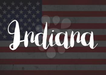 Indiana written on flag