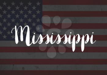 Mississippi written on flag