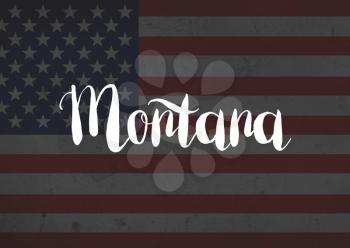 Montana written on flag