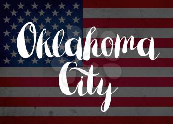 Oklahoma City written with hand-written letters
