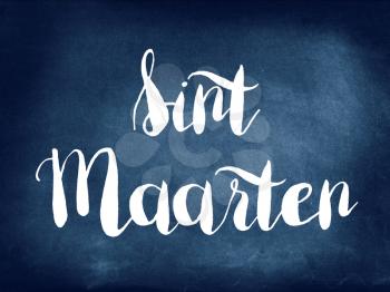 Sint Maarten written on blackboard