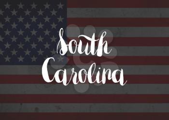 South Carolina written on flag