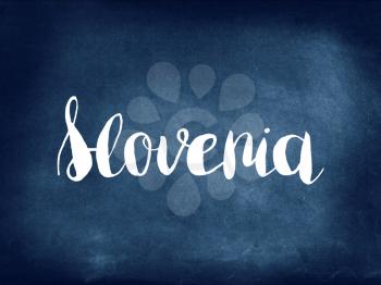 Slovenia written on blackboard