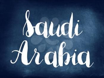 Saudi Arabia written on blackboard