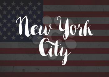 NYC written on flag