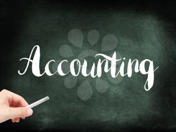 Accounting written on a blackboard
