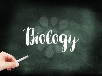 Biology written on a blackboard