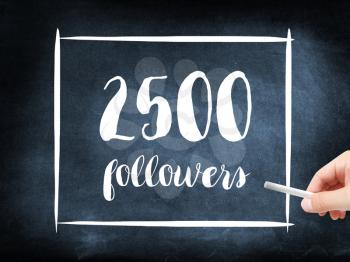 2500 followers written on a blackboard