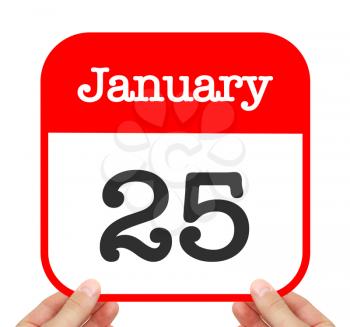 January 25 written on a calendar