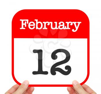 February 12 written on a calendar