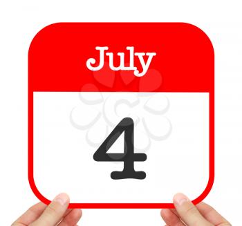 July 4 written on a calendar