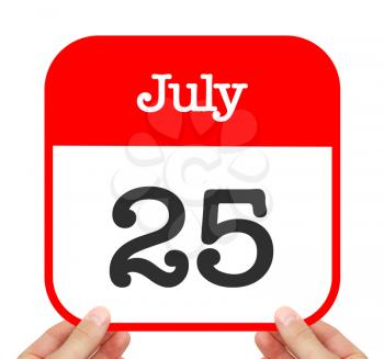 July 25 written on a calendar