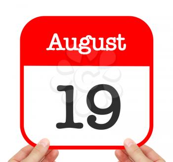 August 19 written on a calendar
