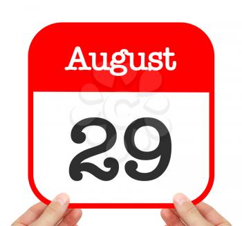 August 29 written on a calendar