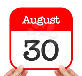 August 30 written on a calendar