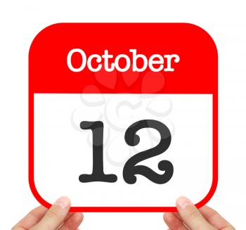 October 12 written on a calendar