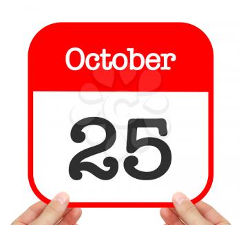 October 25 written on a calendar