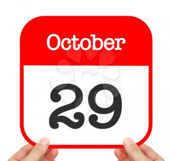 October 29 written on a calendar