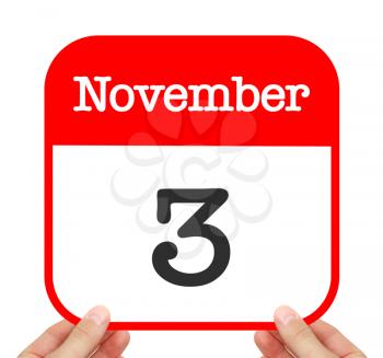 November 3 written on a calendar
