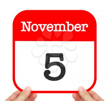 November 5 written on a calendar