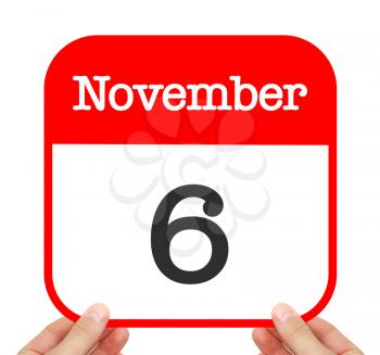 November 6 written on a calendar