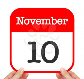 November 10 written on a calendar