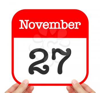 November 27 written on a calendar