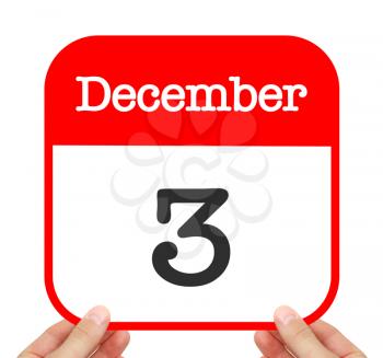 December 3 written on a calendar