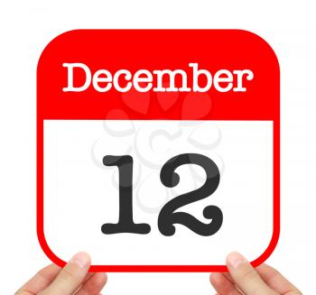 December 12 written on a calendar
