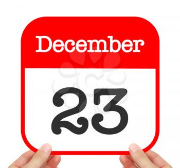 December 23 written on a calendar