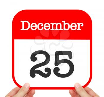 December 25 written on a calendar