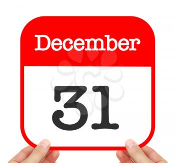 December 31 written on a calendar