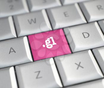 The .gl domain name on a keyboard key