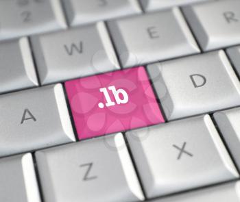 The .lb domain name on a keyboard key