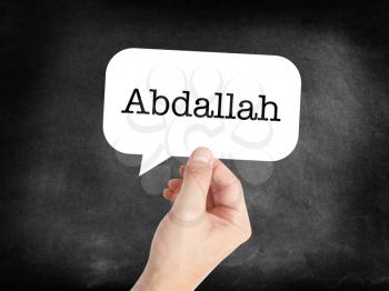 Abdallah written in a speechbubble 