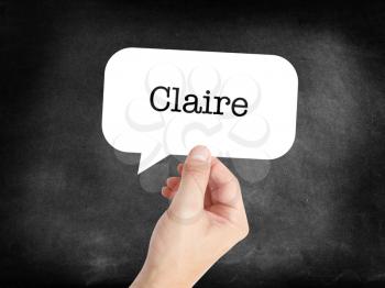 Claire written in a speechbubble 