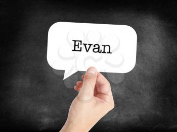 Evan written in a speechbubble 