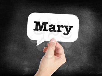 Mary written in a speechbubble 