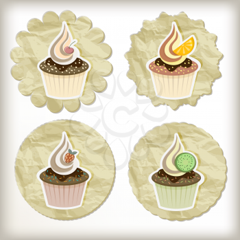 Royalty Free Clipart Image of Cupcakes