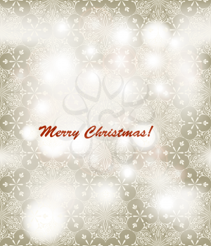 Royalty Free Clipart Image of a Background of Snowflakes and Christmas