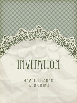 Royalty Free Clipart Image of an Invitation with Designs