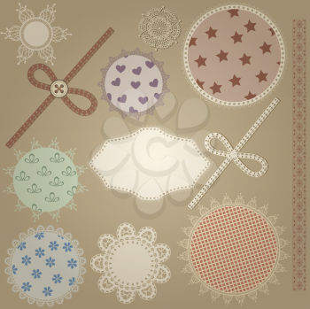 Royalty Free Clipart Image of Scrapbooking of Shapes and Borders