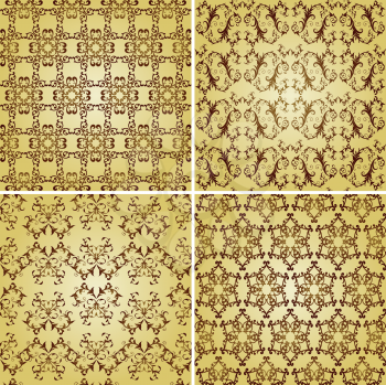 Royalty Free Clipart Image of a Background of Floral Patterns