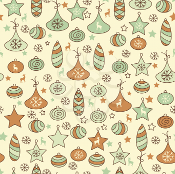 Royalty Free Clipart Image of a Background of Christmas Ornaments