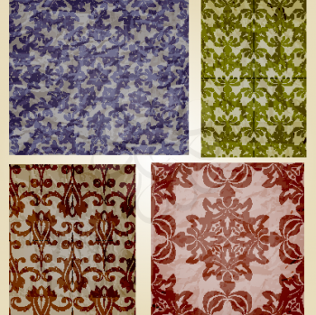 Royalty Free Clipart Image of a Background of Floral Patterns