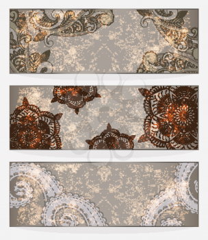 Royalty Free Clipart Image of a Paisley Pattern in Borders