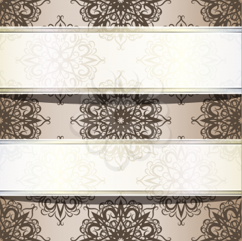 Royalty Free Clipart Image of a Background of Flowers with Borders