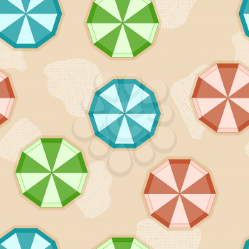 Royalty Free Clipart Image of Umbrellas on a Beach