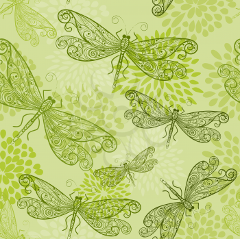 Royalty Free Clipart Image of Dragonflies